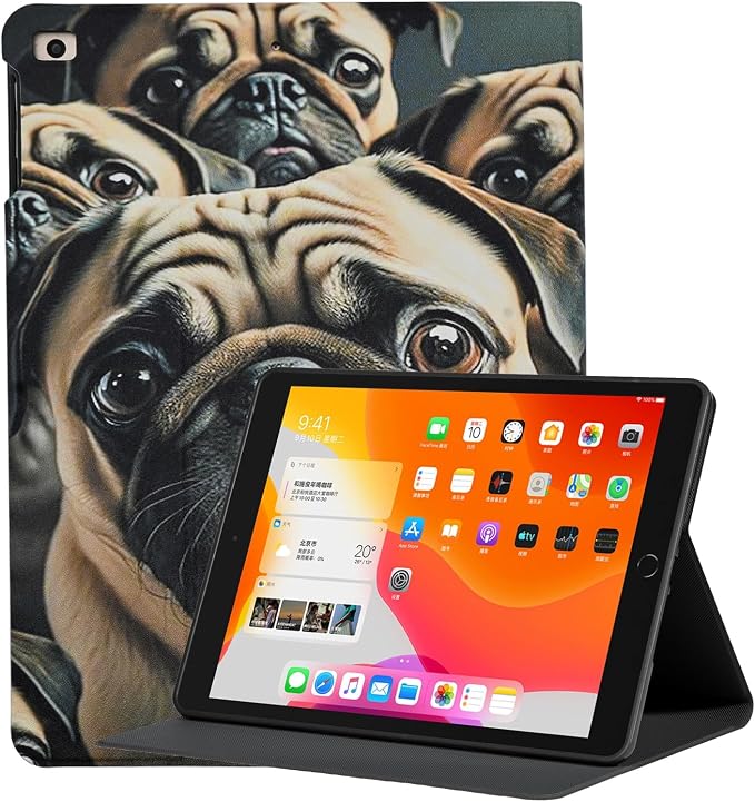 Rotating Case for iPad 6th 5th Generation 9.7 Inch 2018/2017 Model Lightweight PU Leather 360 Degree Rotating Protective Stand Cover Auto Wake/Sleep Black Cat on Moon