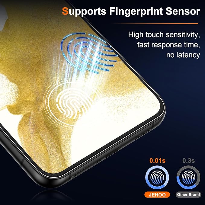 [2 Pack] Matte Screen Protector for Samsung Galaxy S22 9H Tempered Glass Ultrasonic Fingerprint Support Anti-glare Scratch-Resistant Bubble-Free