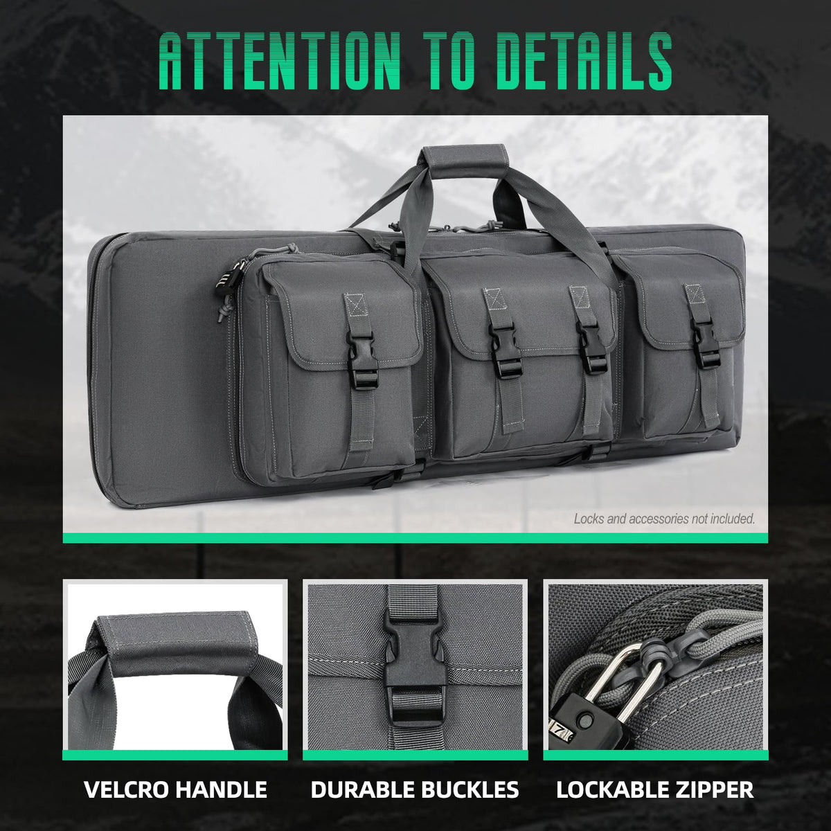 DULCE DOM Double Case, 48 Inch Dual Bag for Long Gun and Pistol Transport – A Must-Have Gun Case for Shooting and Hunting Enthusiasts' Gun Range Bag Needs
