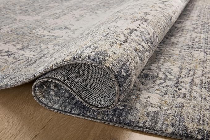 Loloi Amber Lewis Alie Collection ALE-04 Sky/Stone 7'-10'' x 7'-10'', .13'' Pile Height, Round Area Rug