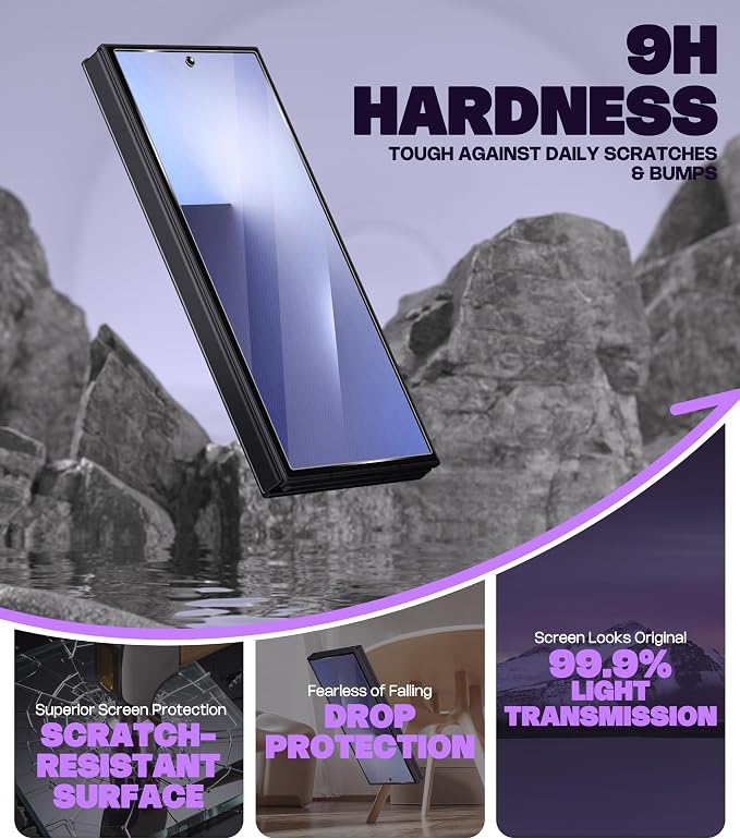Orzero (3+3) Compatible for Samsung Galaxy Z TriFold 3 Pack Front Screen Protector + 3 Pack Camera Lens Protector Tempered Glass 9H High Definition Anti-Scratch Bubble-Free