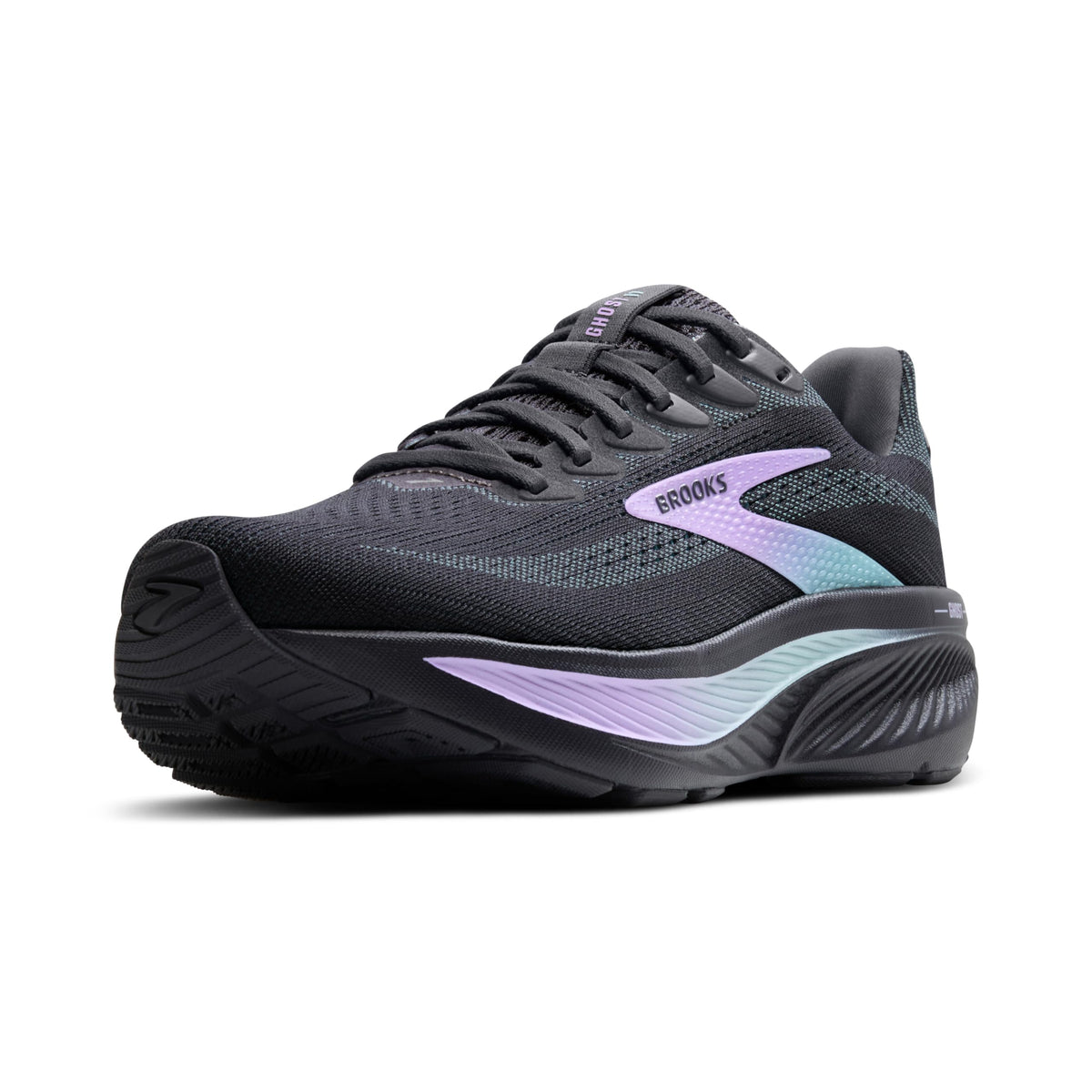 Brooks Women’s Ghost 17 Neutral Running Shoe - Grey/Clearwater/Purple - 5 Wide