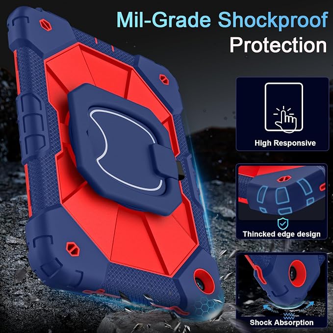 Auizotl Case for Samsung Galaxy Tab A11+/A9+ Plus 11 Inch with Screen Protector/Rotating Stand/Pen HolderMilitary Grade Shockproof Cover for Galaxy Tab A11 Plus /A9 Plus CasesBlack