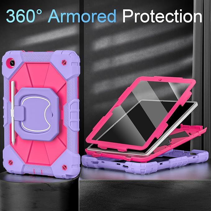 Auizotl Case for Samsung Galaxy Tab A11+/A9+ Plus 11 Inch with Screen Protector/Rotating Stand/Pen HolderMilitary Grade Shockproof Cover for Galaxy Tab A11 Plus /A9 Plus CasesBlack