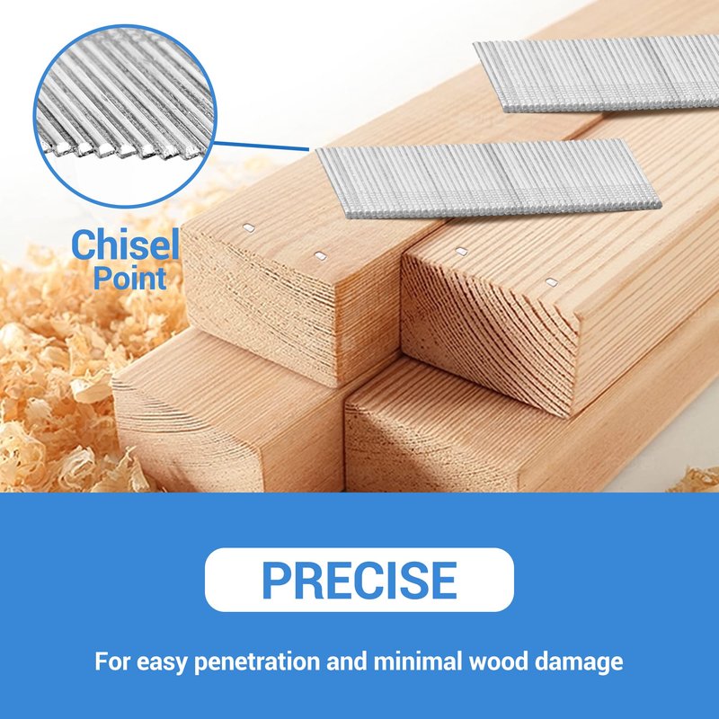 meite 16 Gauge 20 Degree Angled Finish Nails 1-1/2 Inch Galvanized Rust-Proof Finishing Nails for Electric or Pneumatic Finish Nailer - Cabinet Crown Baseboard Trim & Molding (2,000 PCS)