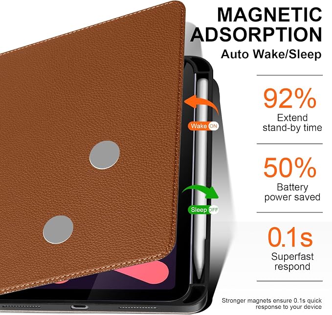 Case for iPad Mini7(A17 Pro) 2024/6th 2021 8.3 with Pencil Holder | Leather Protective Shockproof Smart Cover Adjustable Stand Auto Wake/Sleep Multiple View Angles Black