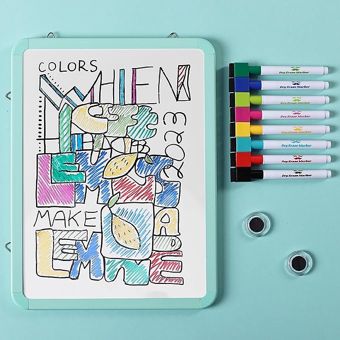 Mr. Pen- Dry Erase Board, 12.5" x 9.5" with 8 Dry Erase Markers and 2 Board Magnets, White Board Dry Erase, Magnetic Dry Erase Board, Small White Board Small Dry Erase Board for Wall
