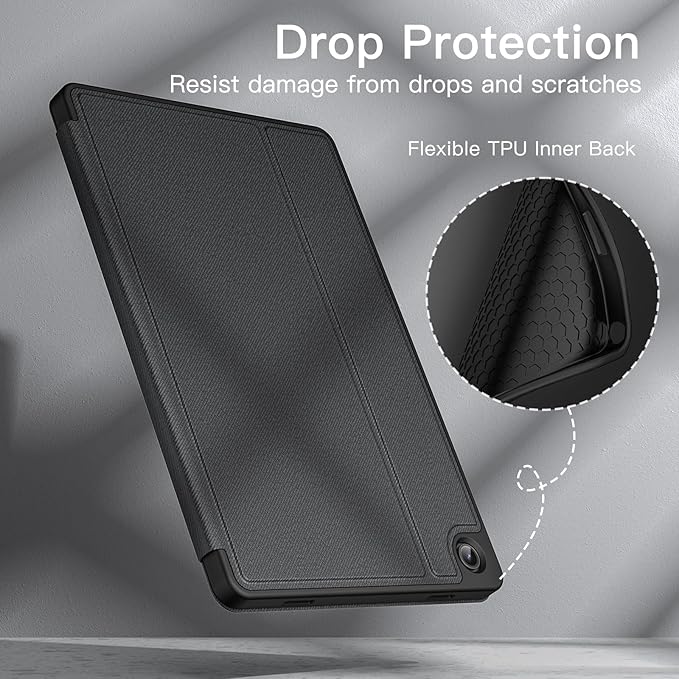 JETech Folio Case Cover for Samsung Galaxy Tab A11 Plus Black | Multi-Angle Stand Cover Slim Protective Cover Auto Wake/Sleep