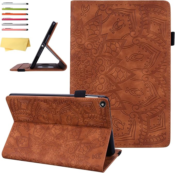 Fire HD 8 Case Slim Folding Stand Auto Wake/Sleep Wallet Case with Cards/Cash Holder for Amazon Fire HD 8(8th/7th/6th Gen 2018/2017/2016 Release)-Black