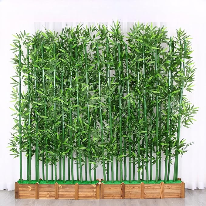 16-Pack 4ft Artificial Privacy Fence | Faux Plant with Realistic Silk Leaves for Indoor Decor & Outdoor Garden – UV-Protected, Waterproof Tall Screen Set