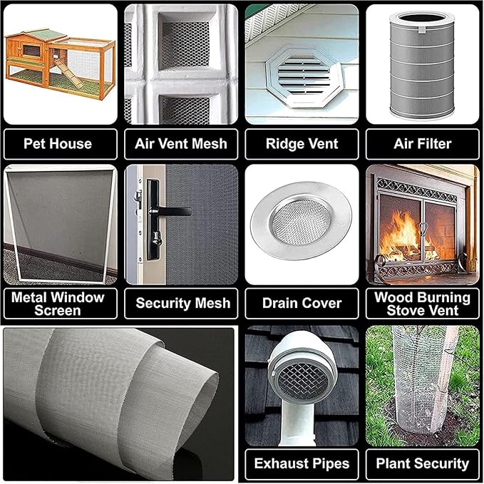 304 Stainless Steel Woven Mesh Panel, 50 Mesh 0.4mm Rustproof Metal Screen