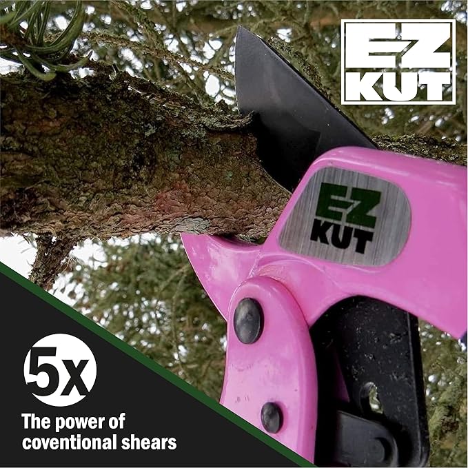 EZ Kut Heavy Duty Pruners Ratchet Hand Pruner with Ratcheting Action Great Garden Hand Tool Clippers Gardening pruners arthritis tools Ratcheting Anvil Hand Pruner Pruning Shears Heavy Duty Since 1988