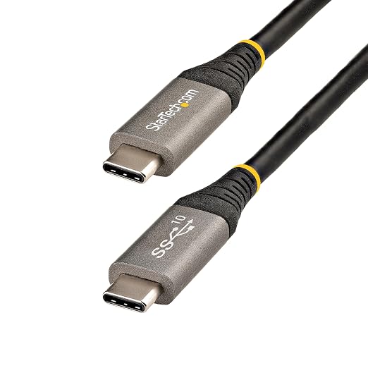 StarTech 3.3ft (1m) USB-C Cable 10Gbps 100W (5A) PD 8K 60Hz / 4K 144Hz USB-IF Certified Thunderbolt Compatible