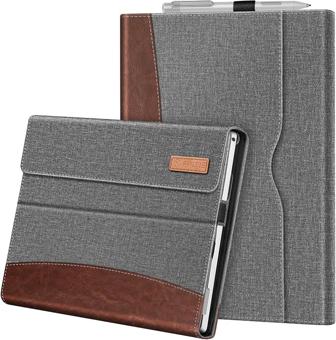 Fintie Case for 12.3 Inch Microsoft Surface Pro 7 Plus Surface Pro 7/6/5/4/3 - Portfolio Business Cover with Pocket Compatible with Type Cover Keyboard Black