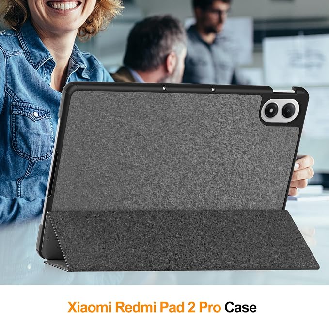 for Redmi Pad 2 Pro 12.1 Casehigh qualit Hard Shell LightweightQuality PUScratch ResistantBlack for Tablet 12.1 inch-Grey