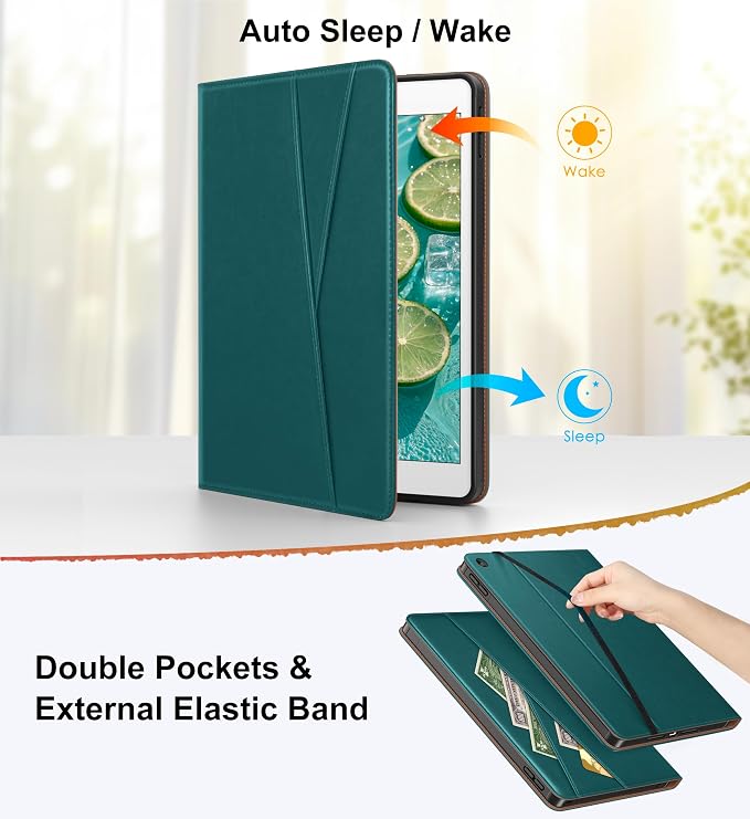 DTTO for iPad 9th/8th/7th Gen Case 10.2 Inch (2021/2020/2019) Brown | 360 Degree Rotating Premium Faux Leather Folio Stand Cover with Pencil Holder Auto Sleep/Wake Multiple Angles Hand Strap