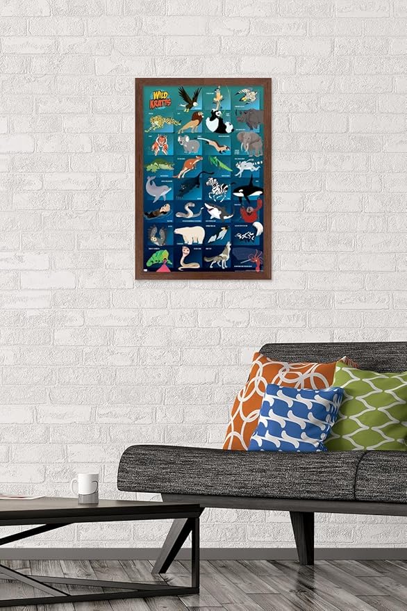 Wild Kratts - Grid Wall Poster, 22.4L" x 14.7W", Mahogany Framed Version