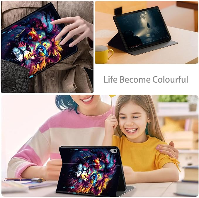 Case for iPad Air 11-inch (M4 2026 / M3 2025 / M2 2024) iPad Air 5th/4th Gen (2022/2020) 10.9 Slim PU Leather Folio Stand &amp Auto Sleep/Wake Protective Smart Cover Tree Fluorescent