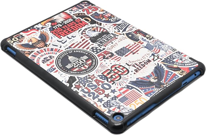 Case for Fire HD 10 Tablet (13th Generation 2023 Release) - America 250 Merchandise Lightweight PU Leather Hard Shell Stand Cover with Auto Wake/Sleep