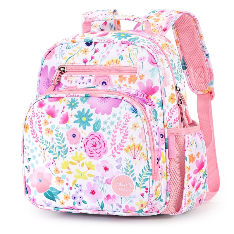mibasies Toddler Backpack for Girls 2-4: Preschool Kindergarten Backpack - Cute Kids Backpacks for Girls - Flower Pink