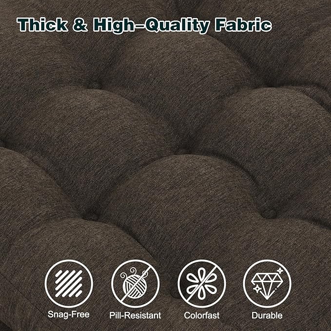 baibu Memory Foam Recliner Cushions with Lumbar Support Pillow Set for Elderly, 20x20x5 Inch Dual-Layer Design Non-Slip Recliner Seat Cushion & Back Support Pillow for Reduce Hip & Lumbar Pain, Brown