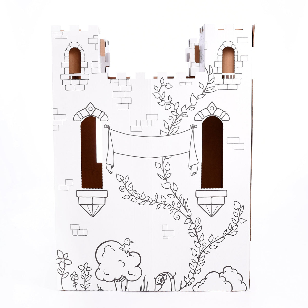 Easy Playhouse Cardboard Fairy Tale Castle - Kids Color & Draw Fort