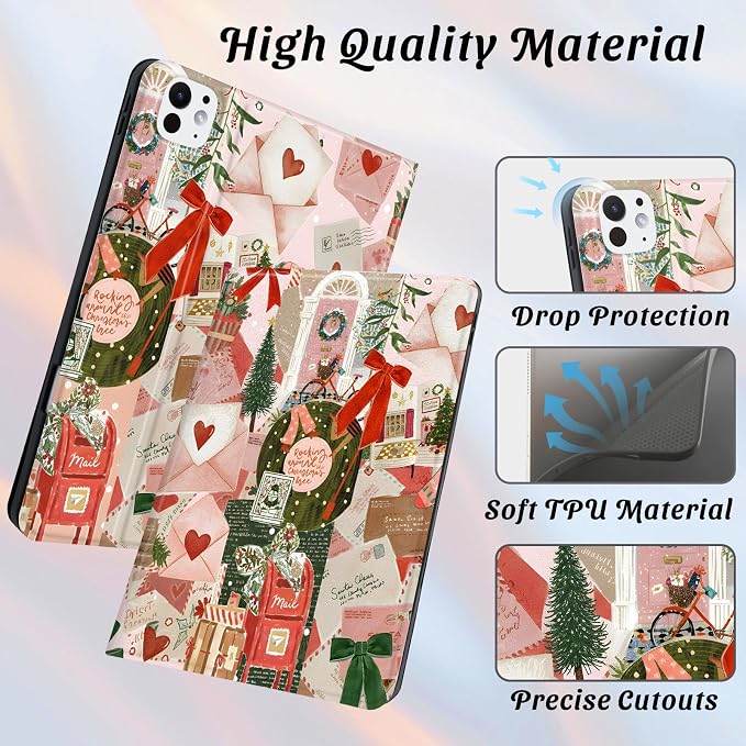 Cute Maple Bear Case for 10.2 iPad 2019/2020/2021(7th/8th/9th Gen) with Pencil Holder Auto Wake/Sleep Leather Soft TPU Back Cover for Women Girls