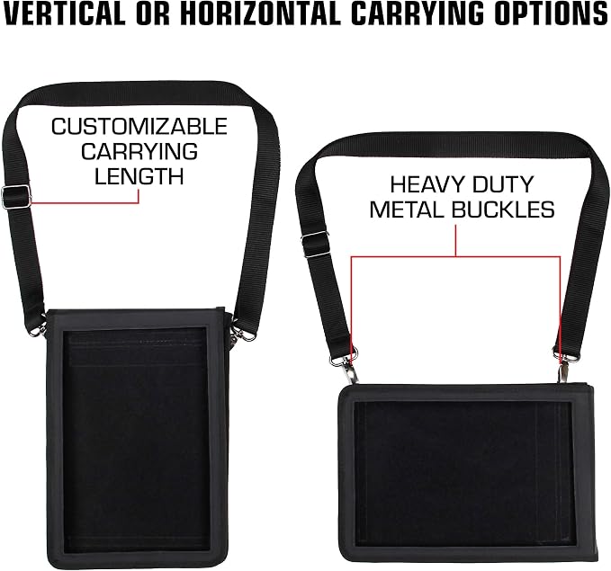 USA Gear 10 inch Tablet Case - Tablet Holder with Shoulder Strap Compatible with Apple iPad 2019 and 2018 Samsung Galaxy Tab A 10.1 Tab S3 Tab 4 10.1 Lenovo Tab 4 and Microsoft Surface Go (Black)