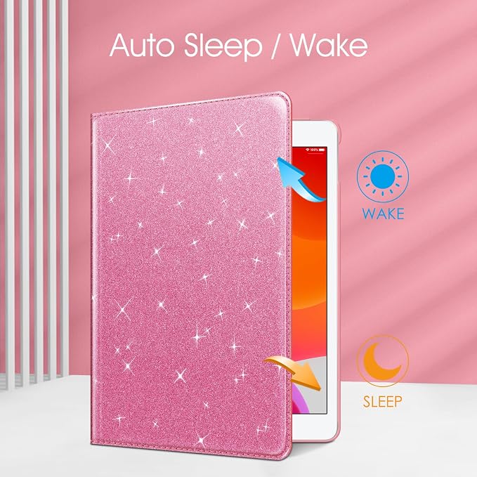 Fintie 360° Rotating Case for iPad 9th / 8th / 7th Generation 10.2 Inch | Swivel Stand Portrait &amp Landscape Viewing Shockproof Cover with Pencil Holder Auto Wake/Sleep Aqua Wave