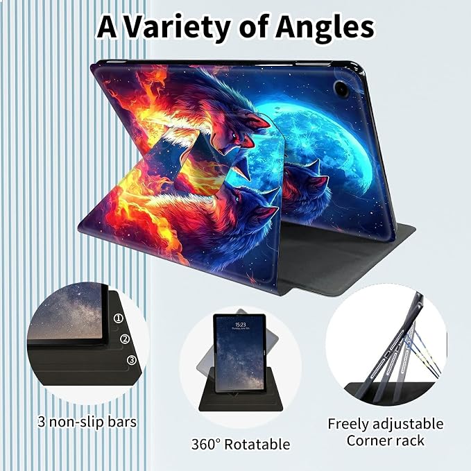 for Samsung Galaxy Tab A9 Plus Case 11 Inch 2024 2023 (SM-X210/X216/X218)360 Degree Rotating Smart Cover Case with Auto Sleep/Wake-Beautiful Highland Cow