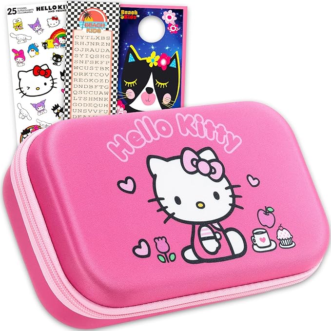 Hello Kitty Pencil Box Set - Sanrio School Supplies Bundle with Pencil Case, Stickers, More | Hello Kitty Stationery Set for Girls, Toddlers