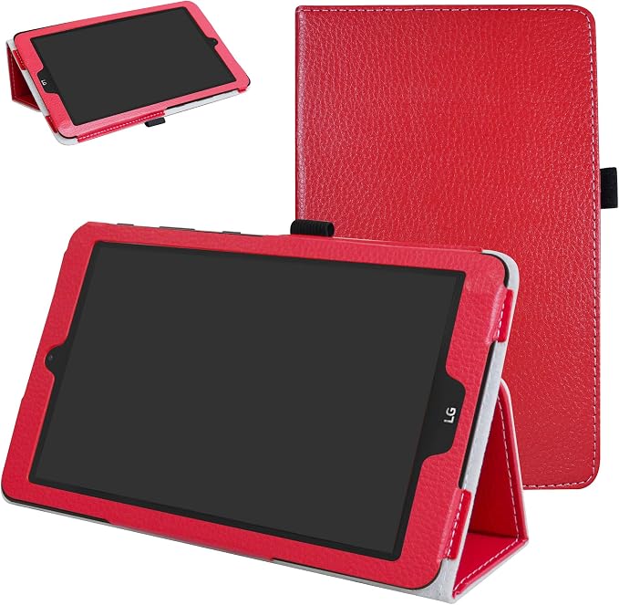 Mama Mouth Black Leather Folio Case for LG G Pad X2 8.0 Plus/Sprint G Pad F2 8.0 2-Folding Stand Cover Tablet Case