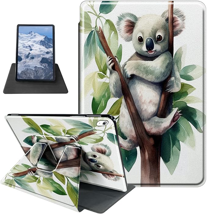 iPad 10.2 Case 2021-2019Atercolor Koala | 360° rotating stand case with auto sleep/wake slim protective cover for iPad 10.2 9th/8th/7th Gen