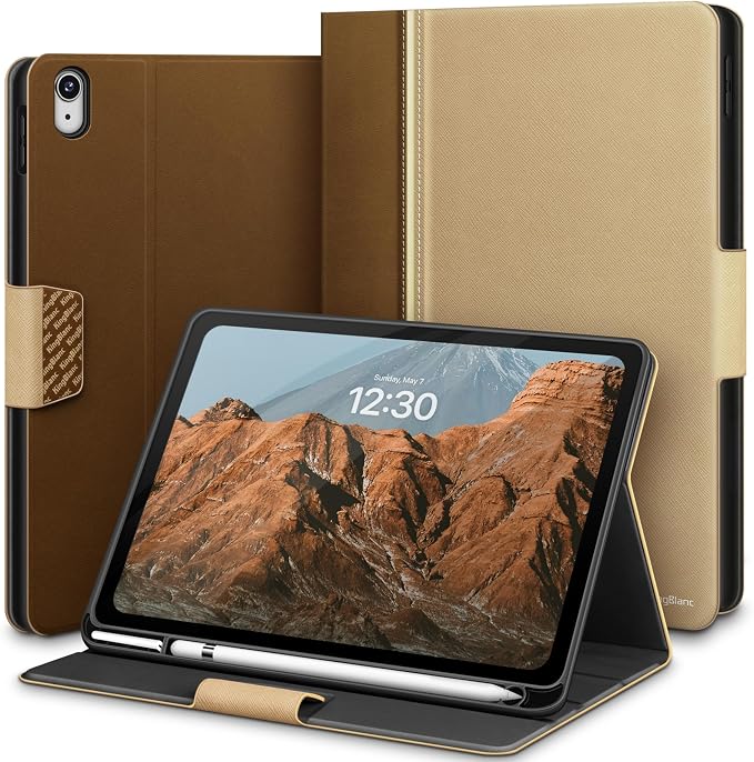Case for iPad (A16) 11th Gen 11-inch iPad 10th Gen 10.9-inch | with Pencil Holder PU Leather Protective Cover Auto Sleep/Wake Multi-Angle Viewing/Typing Stand Magnetic Closure Beige
