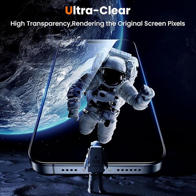 UniqueMe for iPhone 15 Pro Privacy Screen Protector-2 Packs | Military Grade Shatterproof9H+ Hardness Tempered Glass Full Coverage Protection Easy to install