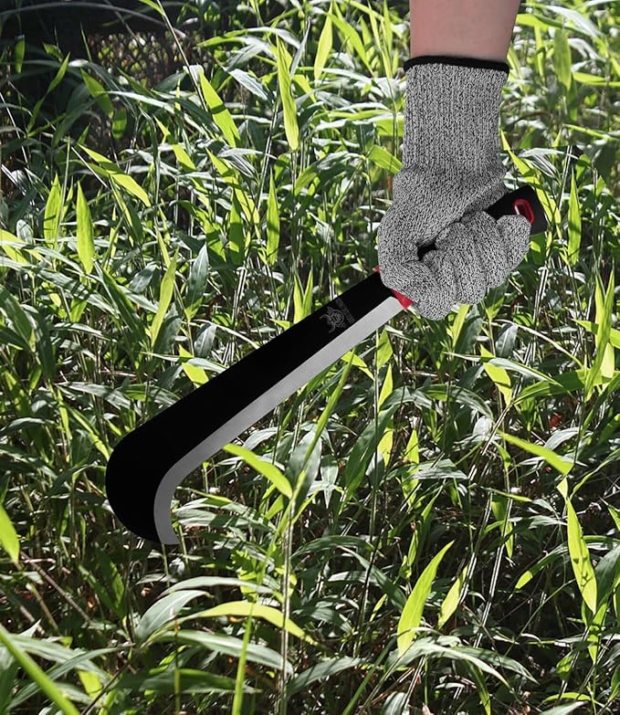 Machete, 15 Inch Gardening Machete for Outdoor and Yard Work, 3Cr13 Stainless Steel and Non-Slip Handle with Nylon Sheath
