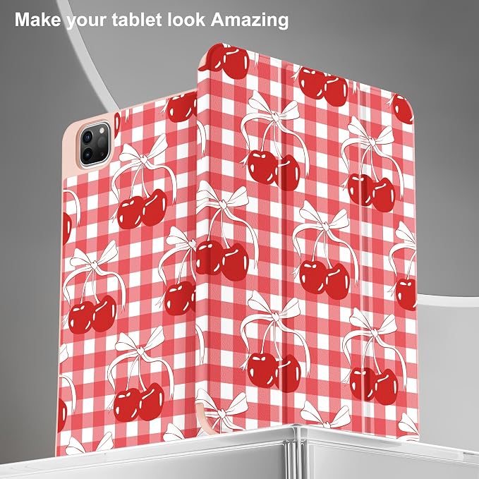 May Chen Case for iPad Pro 11 inch (4th 3rd 2nd &amp 1st Gen) 2022 2021 2020 2018 Trifold Stand + Pencil Holder + Auto Wake/Sleep + Soft TPU Protective Stand Back Cover Abstract Floral