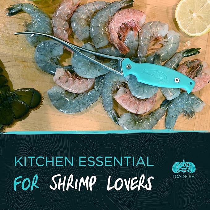 Toadfish Shrimp Deveining Tool, Peeler and Cleaner, Stainless Steel