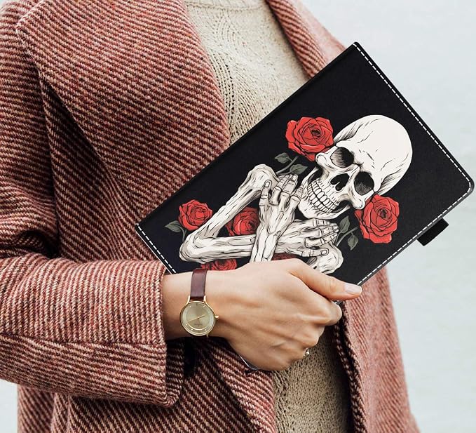 Case for Amazon Fire HD 8/HD 8 Plus Tablet (8 12th/10th Generation 2024/2022/2020 Release) Slim PU Leather Stand Folio Cover with Auto Wake Sleep African Woman Wolf