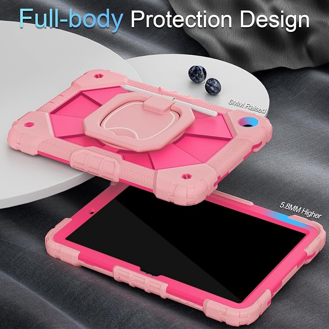 Auizotl Case for Samsung Galaxy Tab A11+/A9+ Plus 11 Inch with Screen Protector/Rotating Stand/Pen HolderMilitary Grade Shockproof Cover for Galaxy Tab A11 Plus /A9 Plus CasesBlack