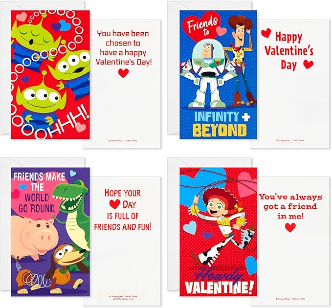 Hallmark Disney/Pixar Toy Story Valentines Day Cards and Mailbox for Kids School Classroom Exchange (1 Box, 32 Valentine Cards, 1 Teacher Card)