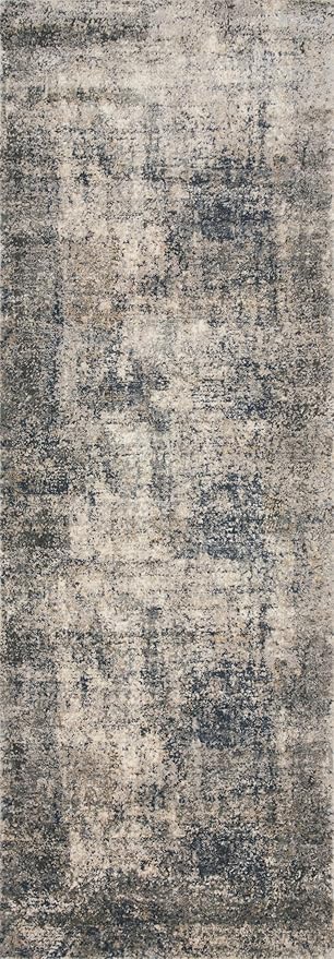 Loloi Teagan Collection TEA-05 Denim/Slate 2'-8" x 10'-6" Runner Rug, Large, Soft Neutral Rug, High-Traffic for Living Room, Bedroom, Home Office, Dining Area