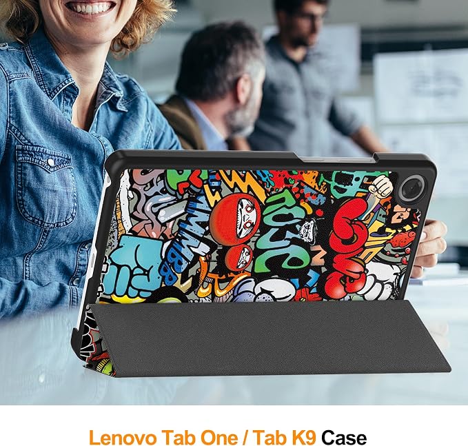 Smart Case for Lenovo Tab One / K9 8.7 Inch 2025 TB305XU/TB305FU Lightweight Trifold Stand Cover Auto Wake Sleep Blackish Green