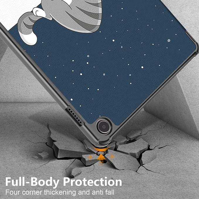 Slim Case for Amazon Fire Max 11 Tablet (13th Generation 2023 Release) Trifold Lightweight Hard Shell PU Leather Stand Folio Protective Cover with Auto Wake/Sleep Colored Graffiti Doodle