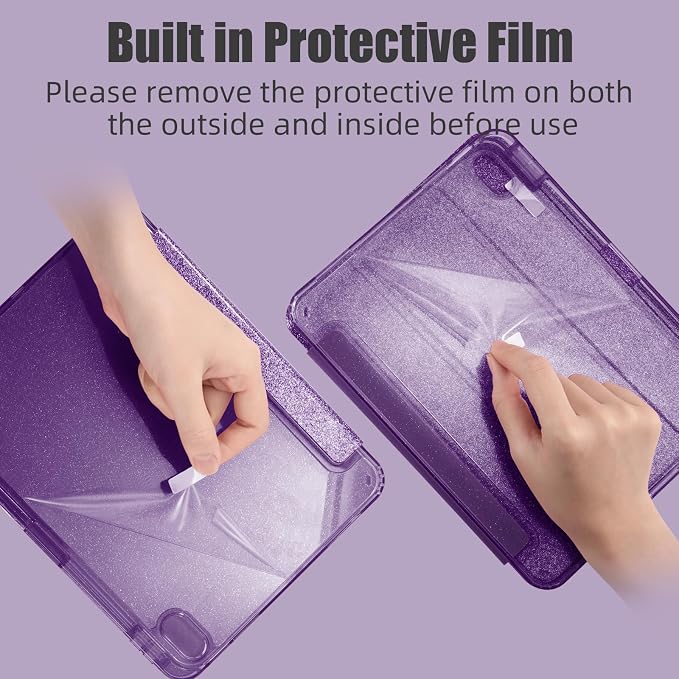Akkerds for iPad 10th Generation Case 10.9 Inch 2024 - for iPad (A16) 11th Gen Case 11 Inch 2025 with Pencil Holder - Slim Trifold Stand Protective Cover with Crystal Clear Back - Gray