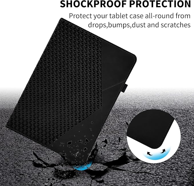 Rotating Case for Samsung Galaxy Tab A 10.1 2019 Model SM-T510/T515360° Rotating Multi-Angle Viewing Stand Cover PU Leather Business Folio Protective Cases Black