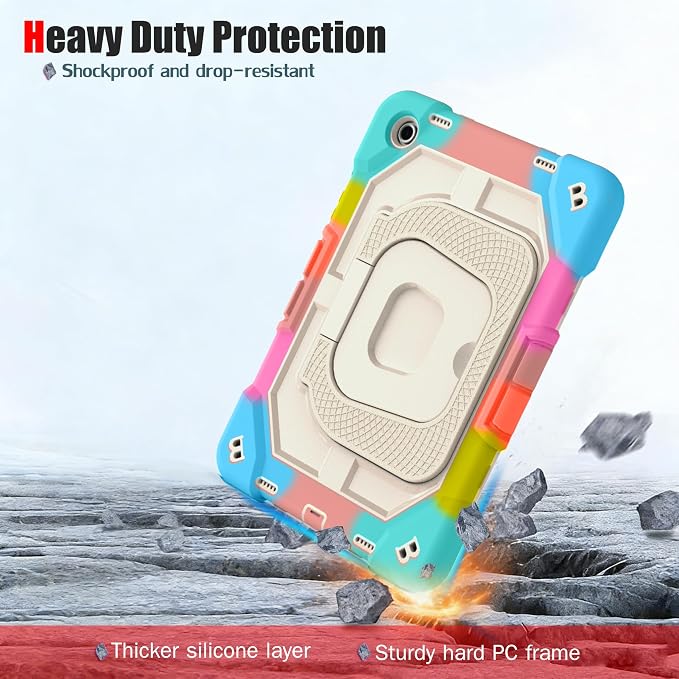 Case for Samsung Galaxy Tab A11+ 11 Inch 2025 (X230/X236B) Heavy Duty Shockproof Rugged Stand Hand Strap Protective Tablet Case for Tab A11 Plus Black+Black