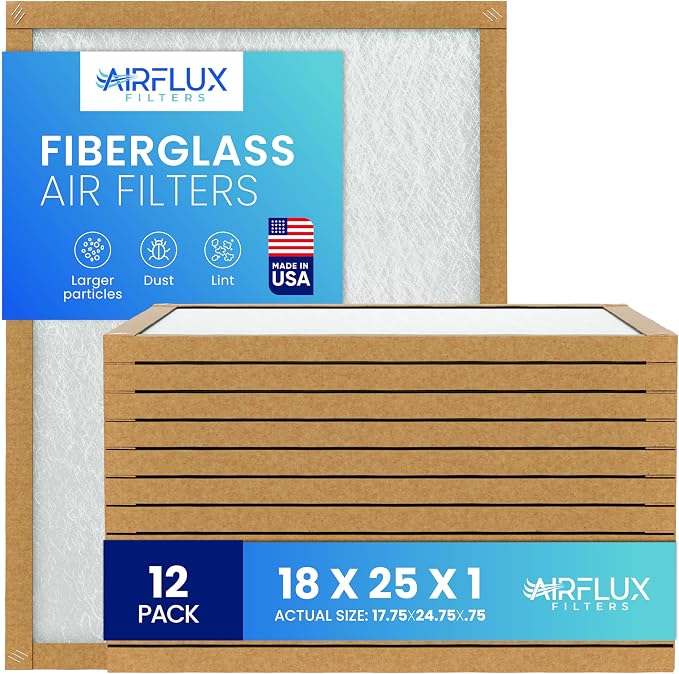 Fiberglass Air Filter -18x25x1Air Filter 12 Pack