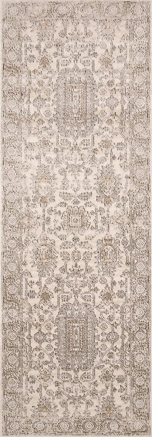 Loloi Teagan Collection TEA-03 Ivory/Sand 9'-9" x 13'-6" Area Rug, Large, Soft Neutral Rug, High-Traffic for Living Room, Bedroom, Home Office, Dining Area