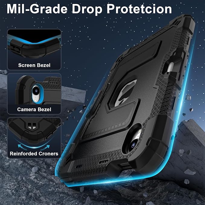 Kids Case Compatible with iPad mini 7 A17 pro 2024 Mini 6 8.3”Colorful Shockproof Case with Pencil Holder and Adjustable Big StandHandle Strap for iPad mini 6th 7th Gen